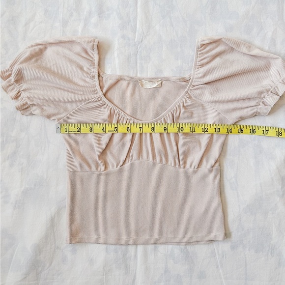 Altar’d State Puff Sleeve Crop Top (Size: M) - Picture 7 of 9